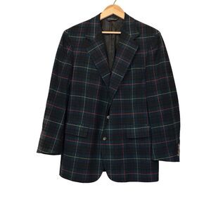 VTG POLO RALPH LAUREN RL Green TARTAN CLASSIC PLAID BLAZER SPORT COAT JACKET 44R